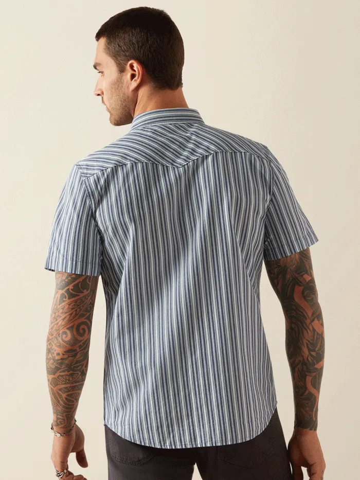 Ariat 10054700 Mens Hyder Retro Fit Short Sleeve Shirt Blue