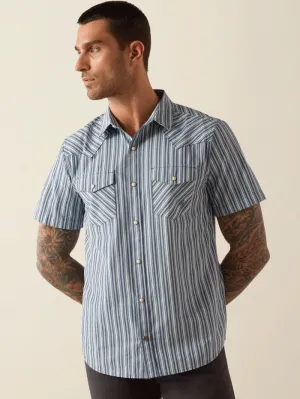 Ariat 10054700 Mens Hyder Retro Fit Short Sleeve Shirt Blue