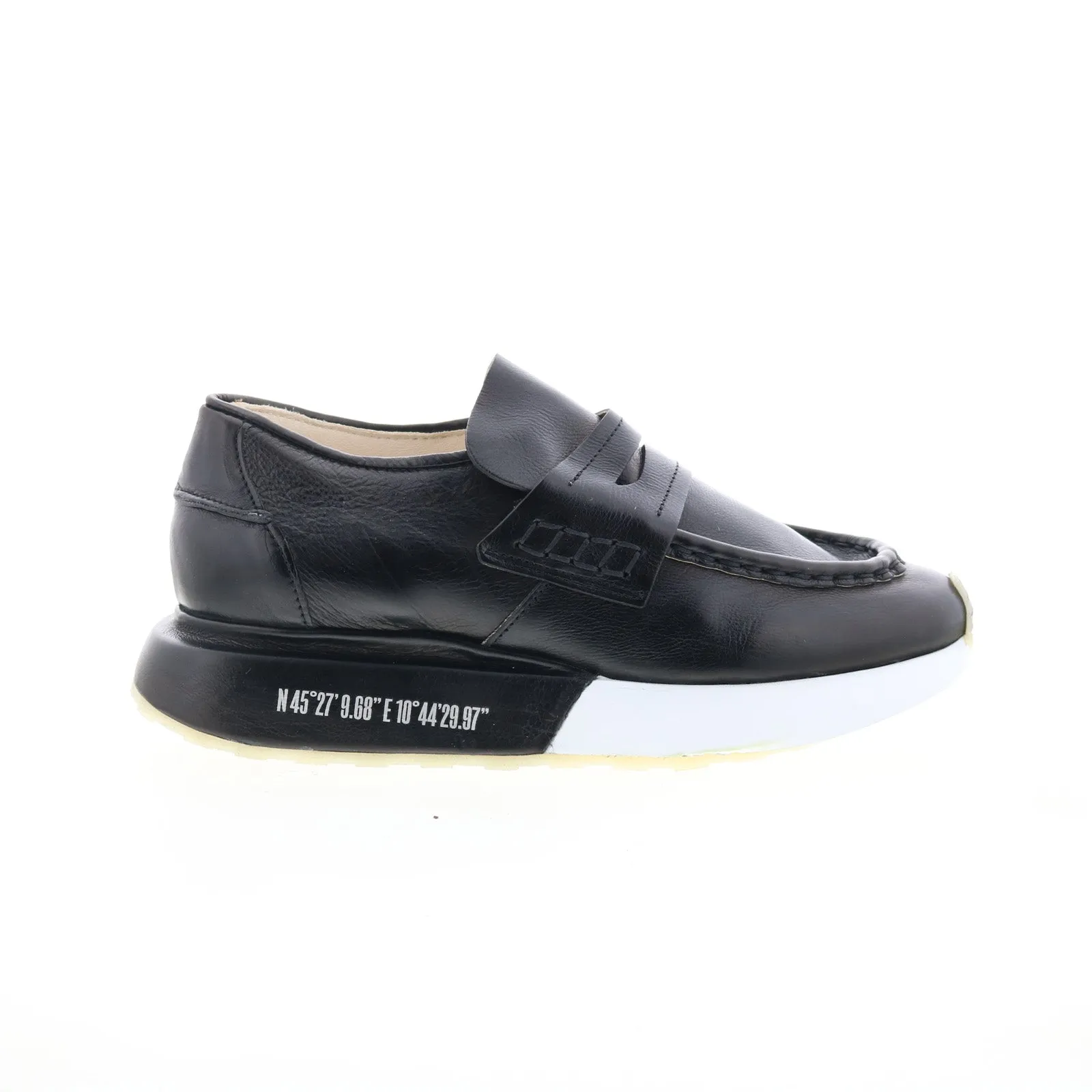 A.S. 98 Elian Womens Black Leather Slip On Lifestyle Sneakers Shoes