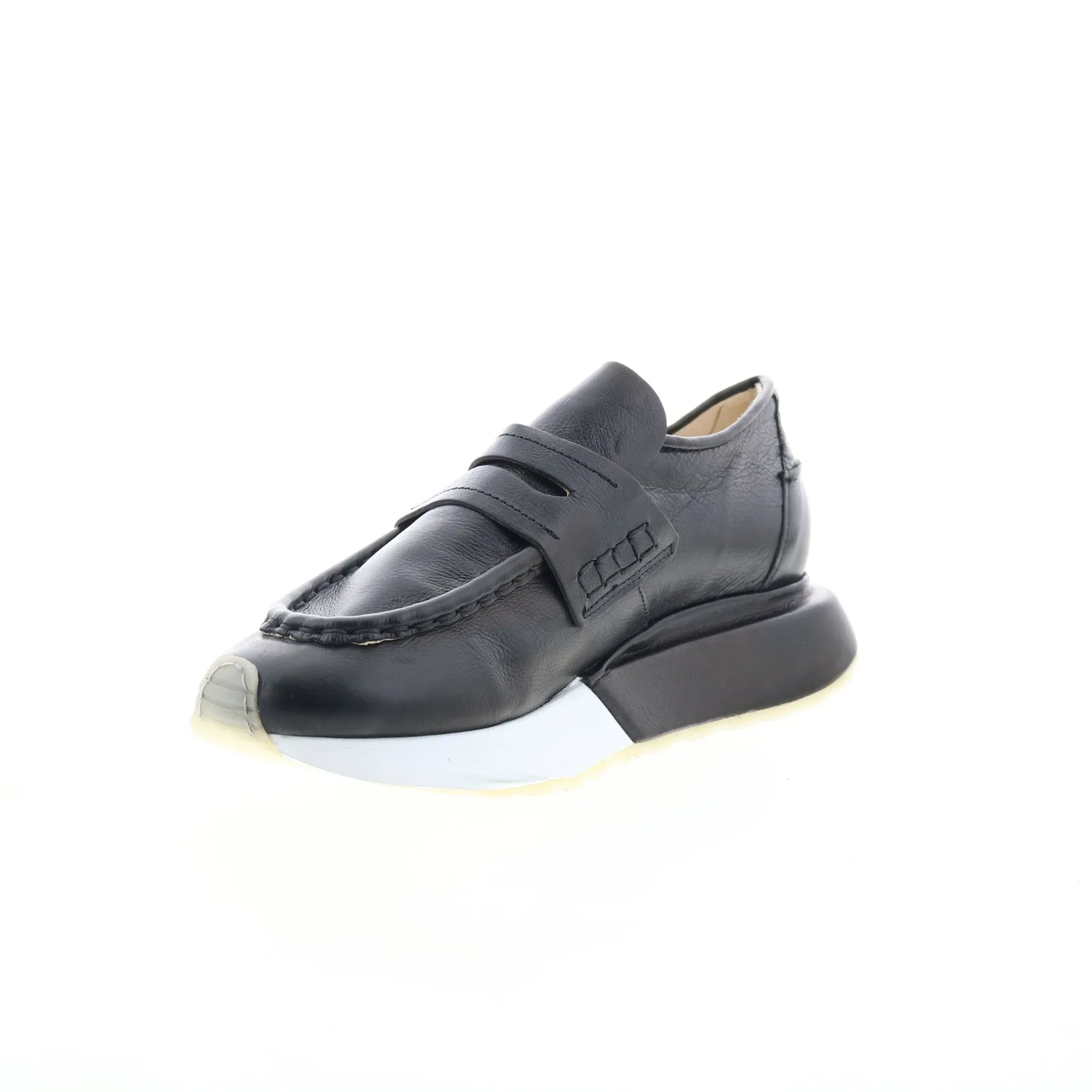 A.S. 98 Elian Womens Black Leather Slip On Lifestyle Sneakers Shoes