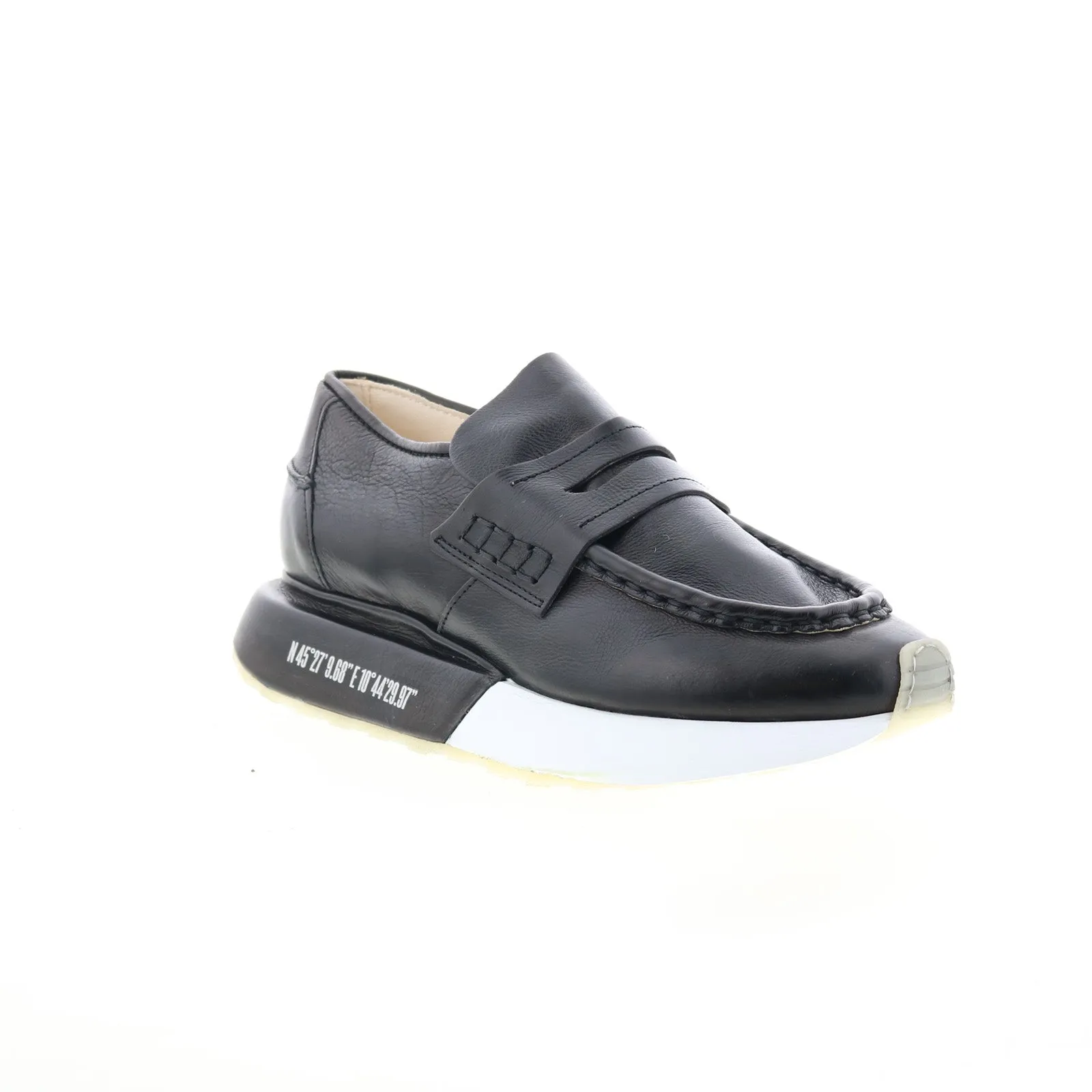 A.S. 98 Elian Womens Black Leather Slip On Lifestyle Sneakers Shoes