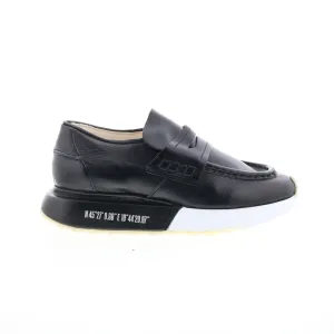 A.S. 98 Elian Womens Black Leather Slip On Lifestyle Sneakers Shoes