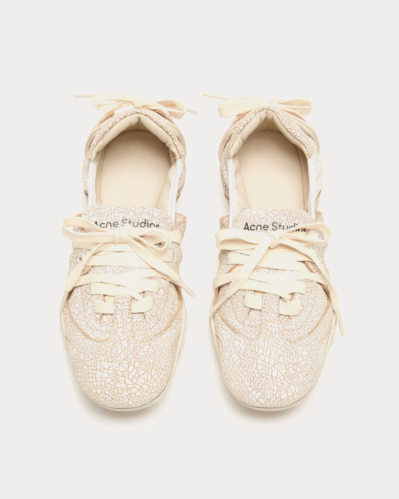 Ballerina Lace-Up Off White Slip On Shoes