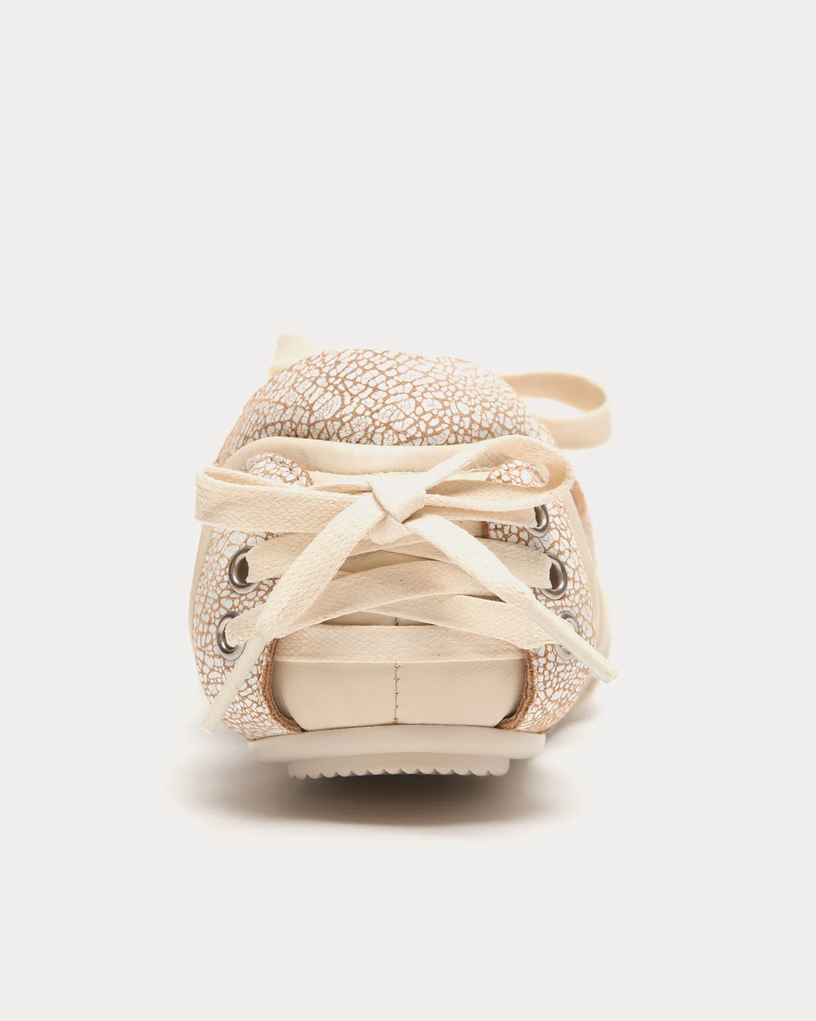 Ballerina Lace-Up Off White Slip On Shoes
