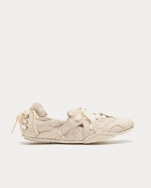 Ballerina Lace-Up Off White Slip On Shoes