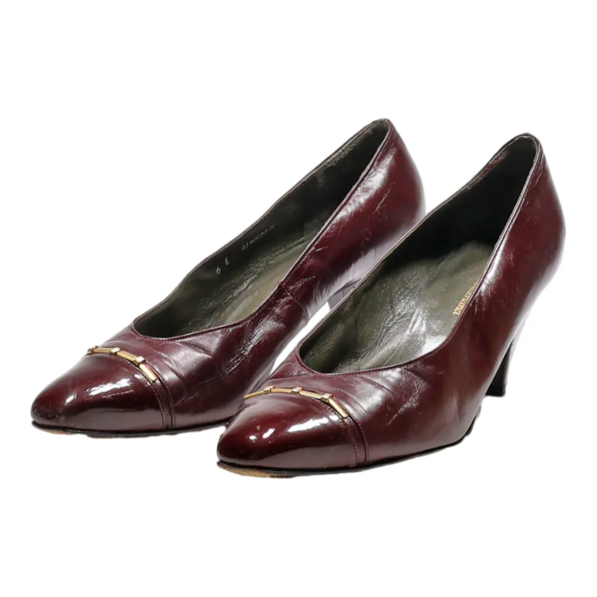 BALLY Court Heels Maroon Synthetic Womens UK 6