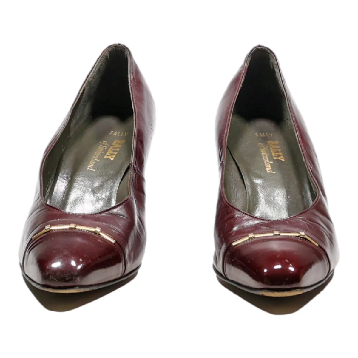 BALLY Court Heels Maroon Synthetic Womens UK 6