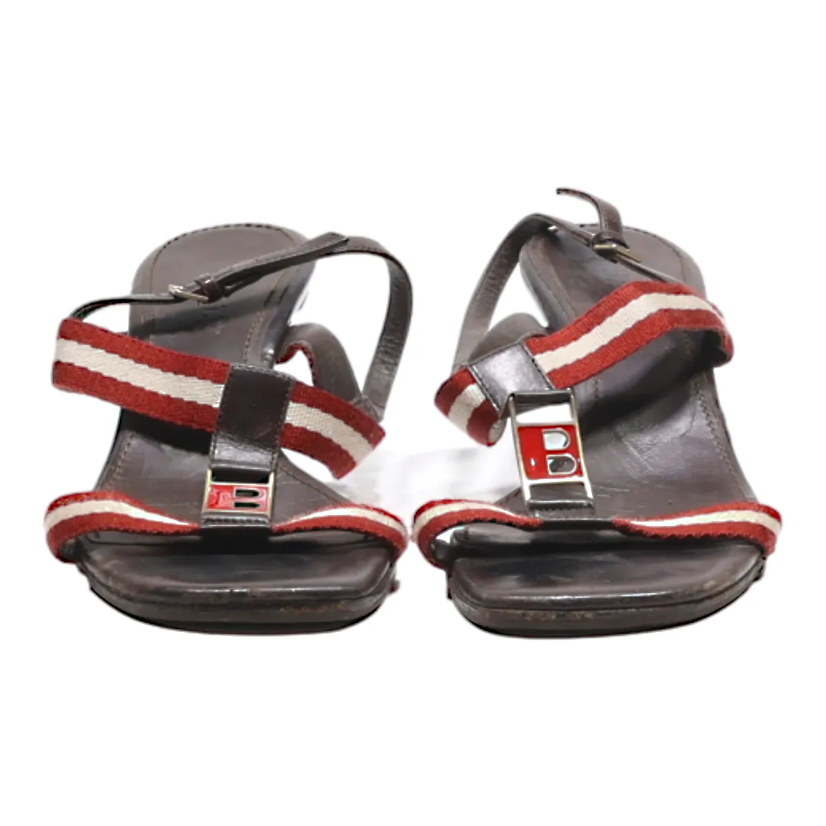 BALLY Heeled Strappy Sandals Brown Leather Womens UK 6