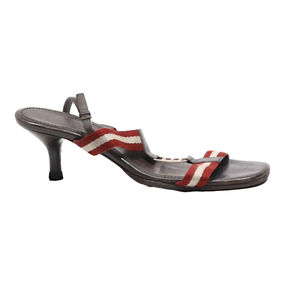 BALLY Heeled Strappy Sandals Brown Leather Womens UK 6