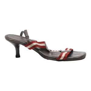 BALLY Heeled Strappy Sandals Brown Leather Womens UK 6