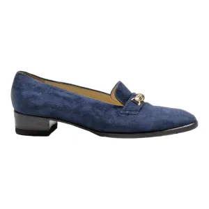 BALLY Loafer Shoes Blue Suede Womens UK 4.5