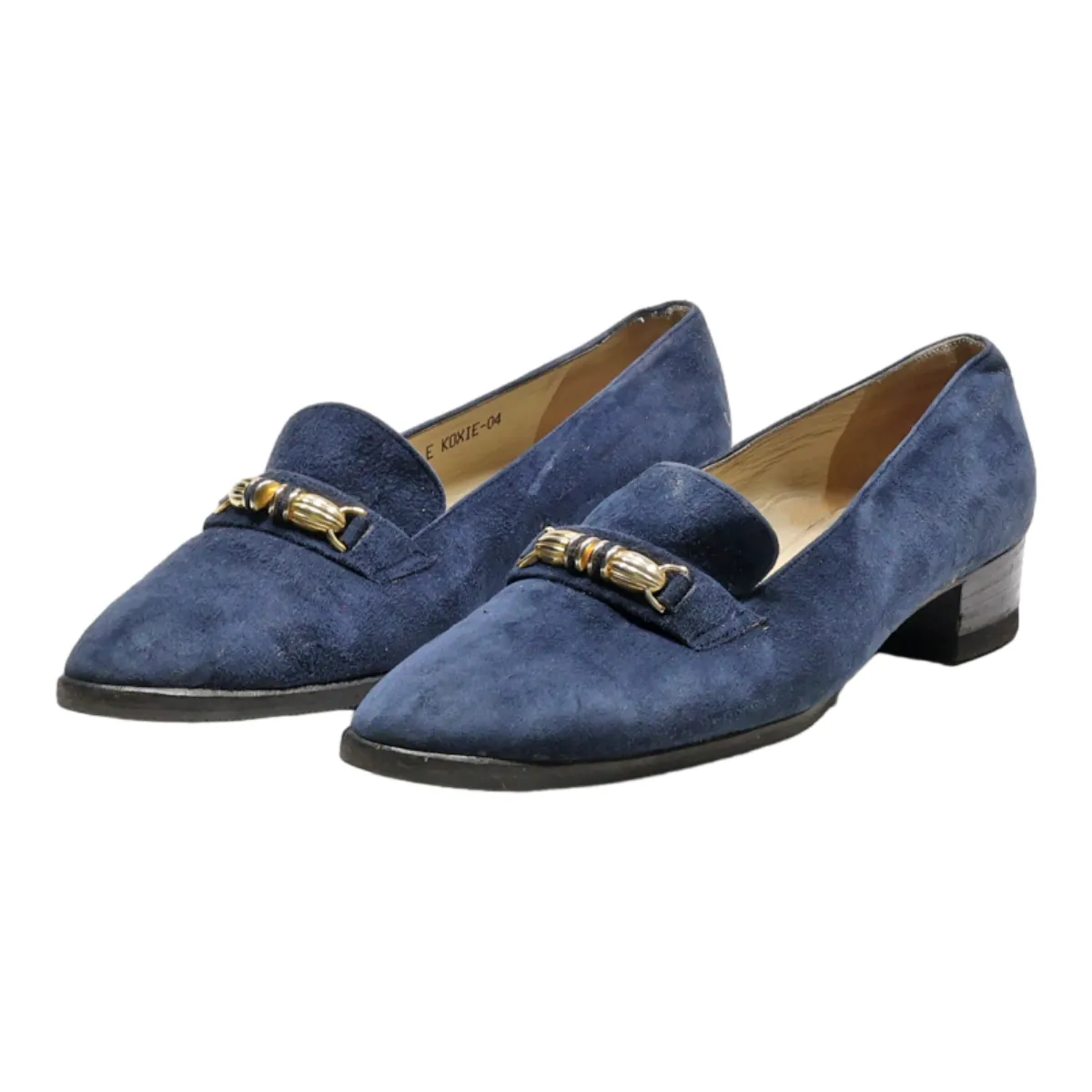 BALLY Loafer Shoes Blue Suede Womens UK 4.5