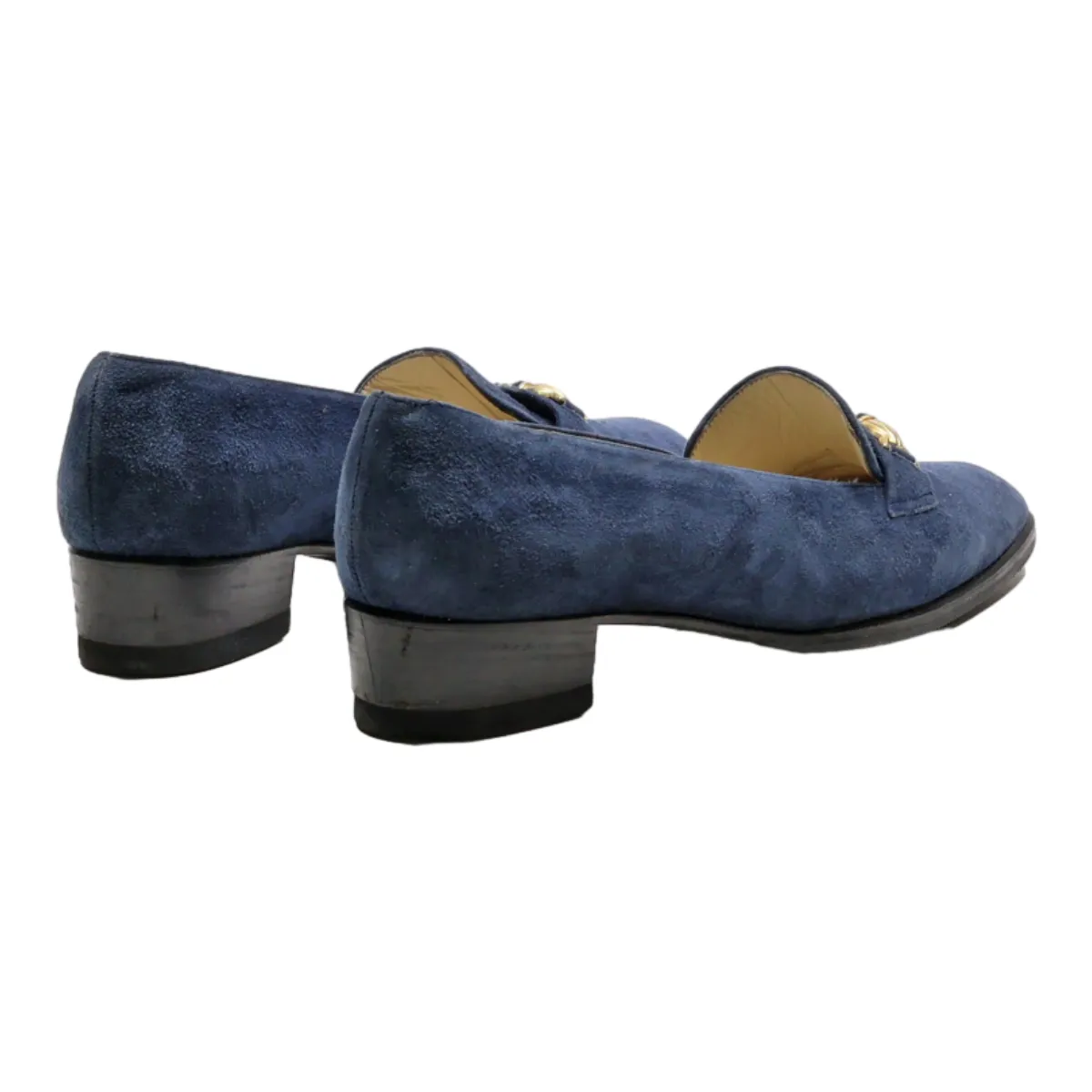 BALLY Loafer Shoes Blue Suede Womens UK 4.5