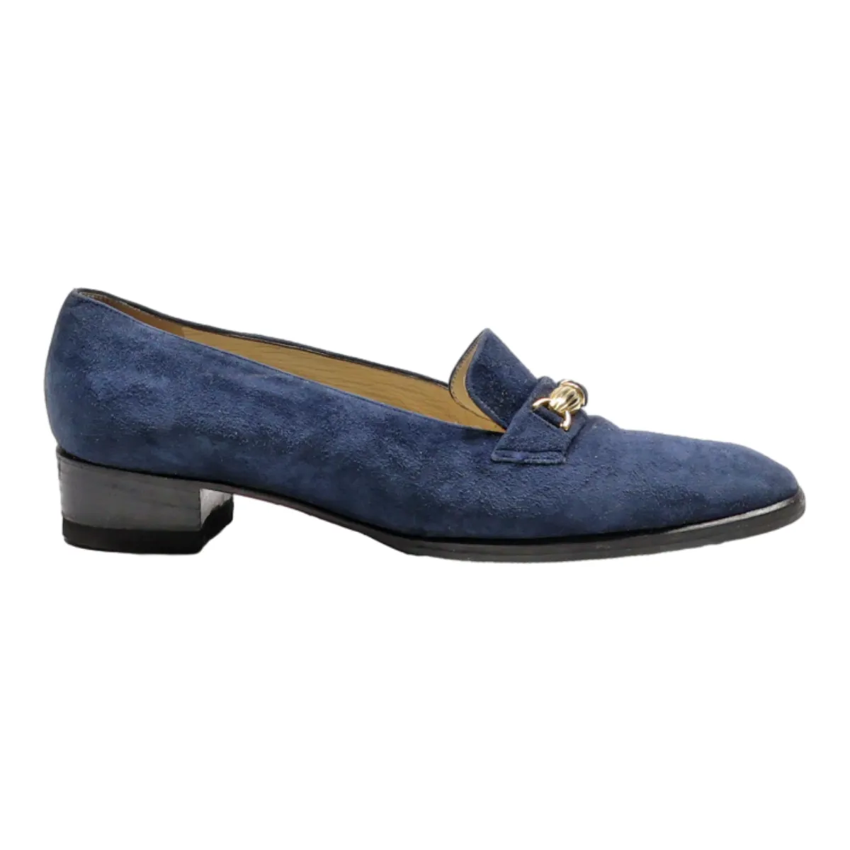 BALLY Loafer Shoes Blue Suede Womens UK 4.5