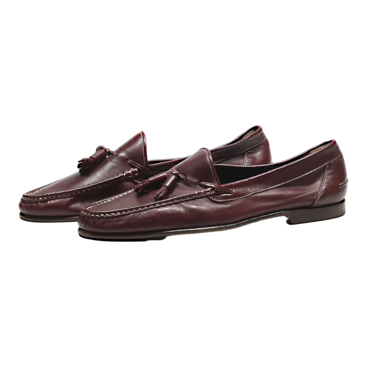 BALLY Loafer Shoes Maroon Leather Mens UK 9.5