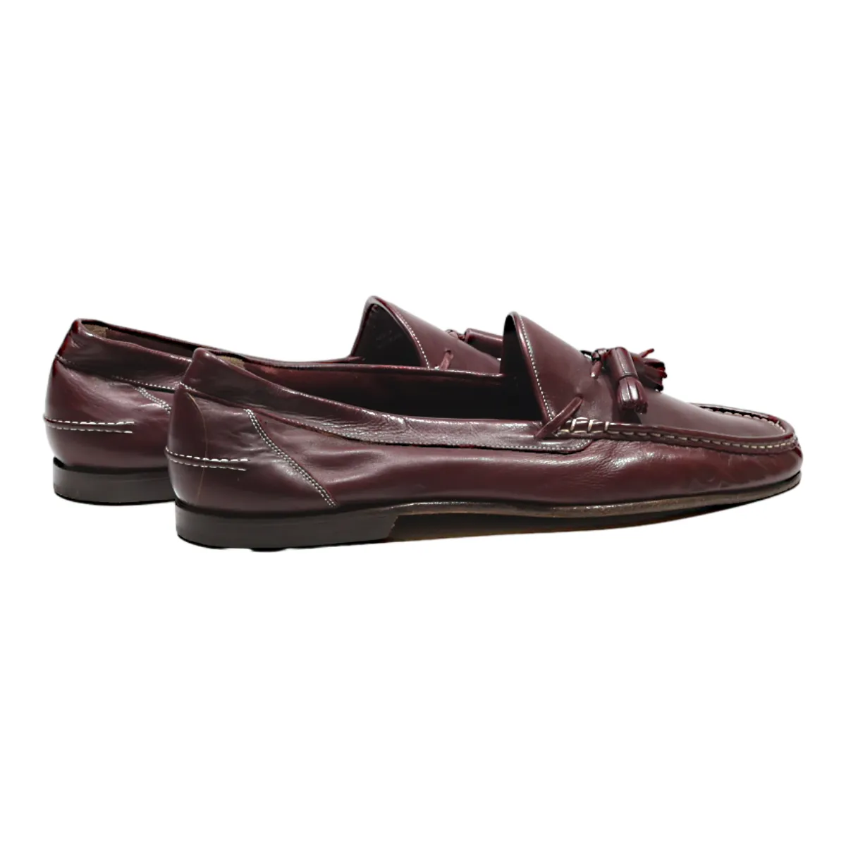 BALLY Loafer Shoes Maroon Leather Mens UK 9.5