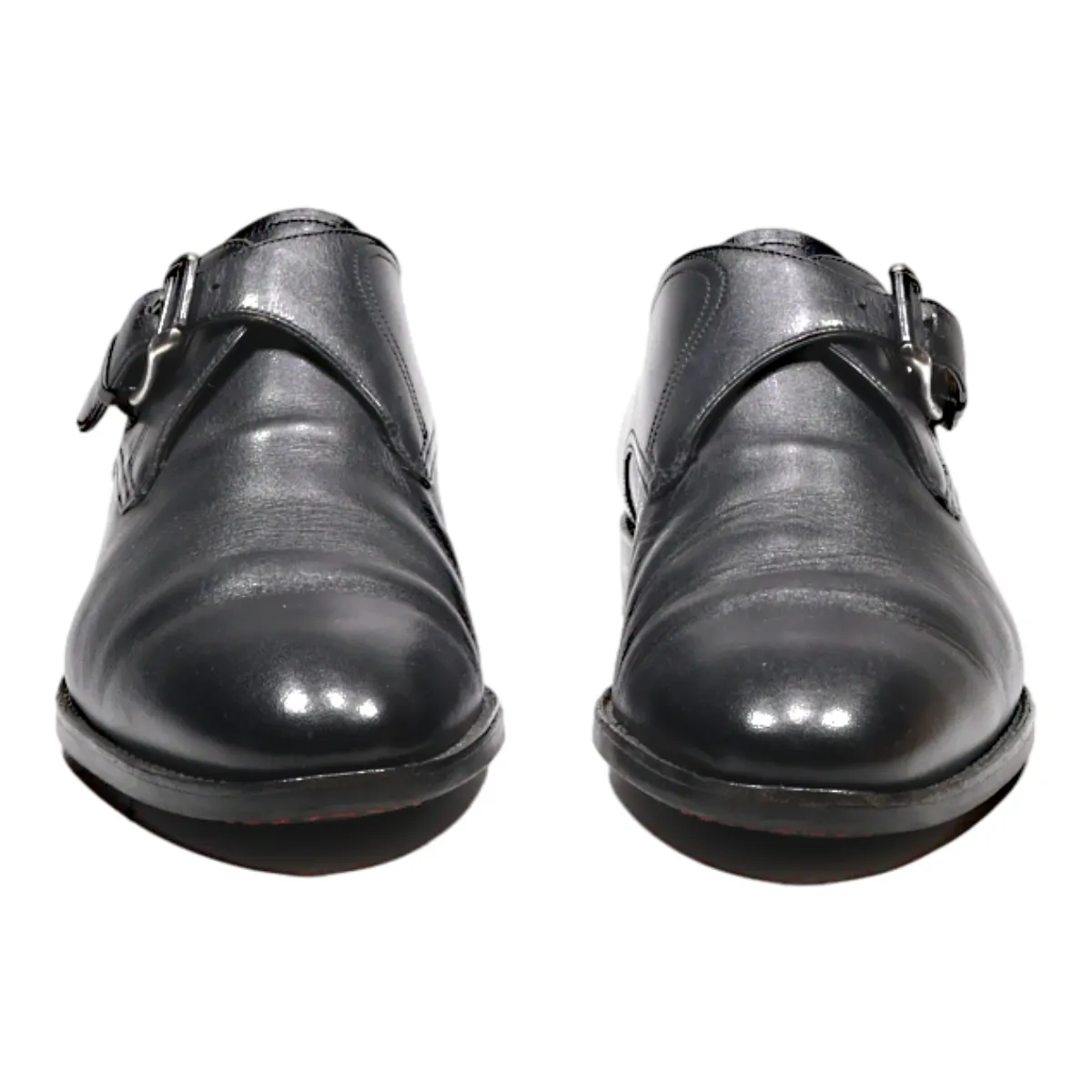 BALLY Monk Shoes Black Leather Mens UK 9.5
