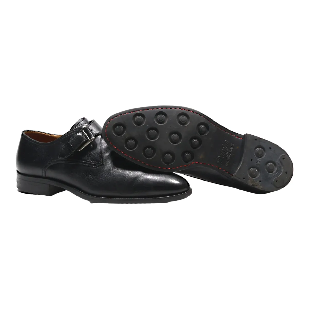 BALLY Monk Shoes Black Leather Mens UK 9.5
