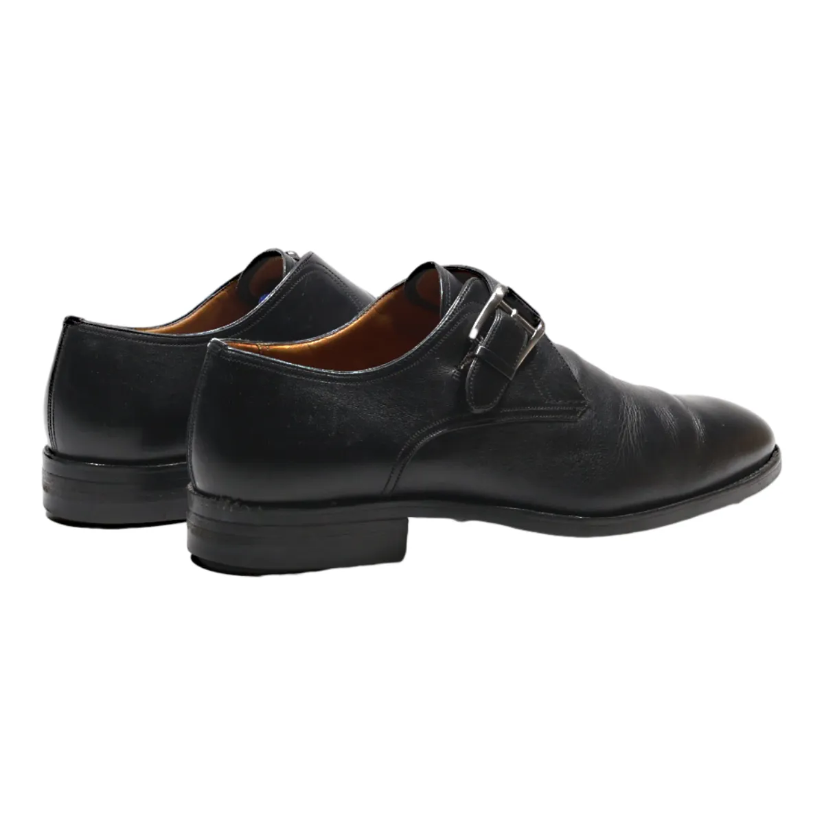 BALLY Monk Shoes Black Leather Mens UK 9.5