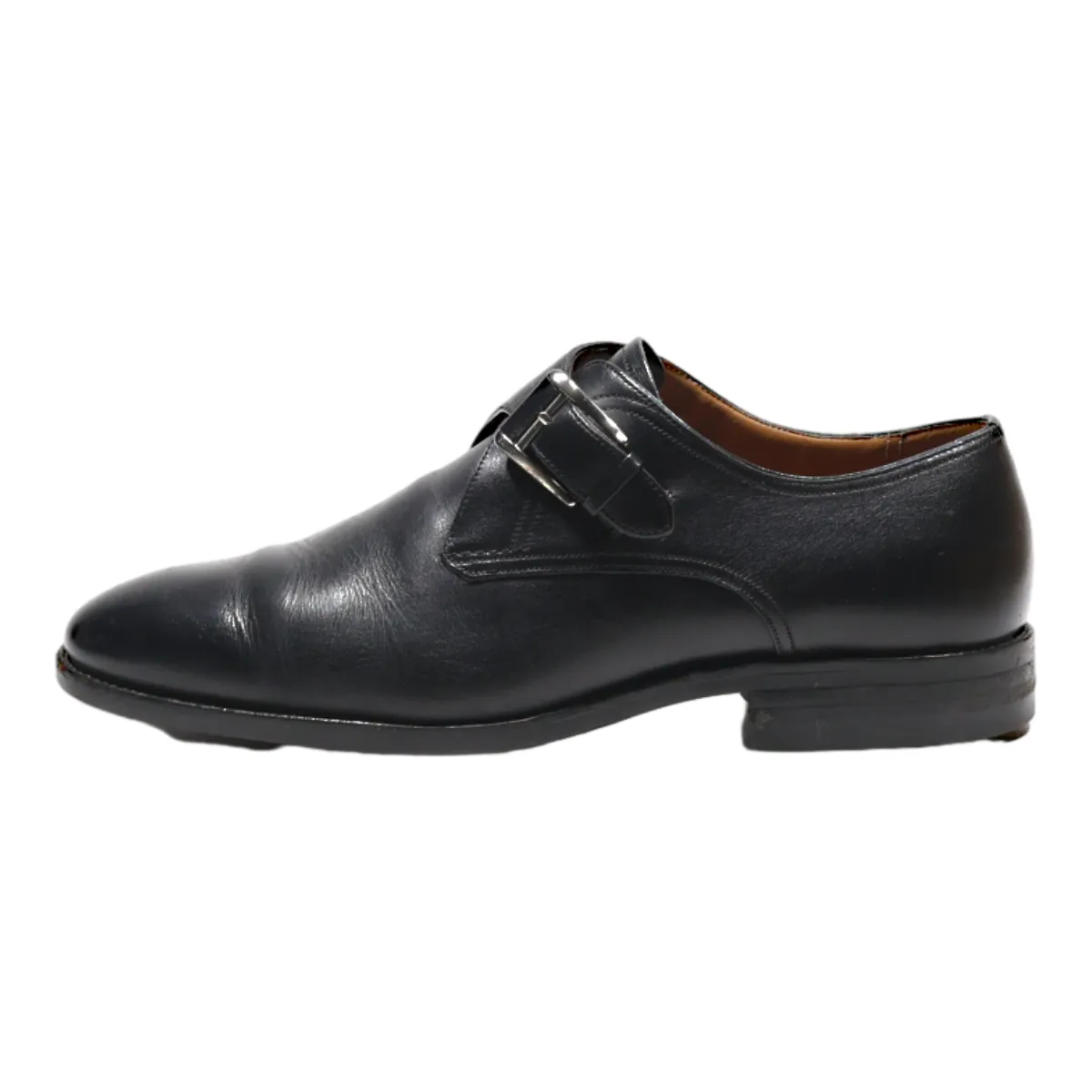 BALLY Monk Shoes Black Leather Mens UK 9.5