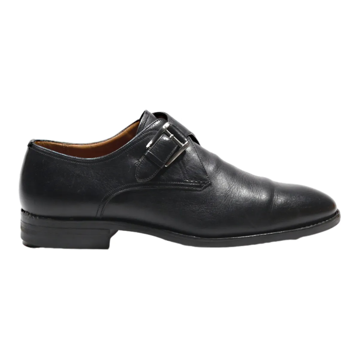 BALLY Monk Shoes Black Leather Mens UK 9.5
