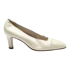 BALLY Pump Heels Cream Leather Womens UK 4.5