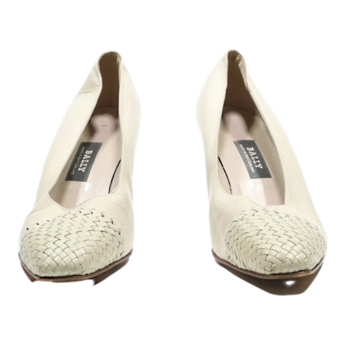 BALLY Pump Heels Cream Leather Womens UK 4.5