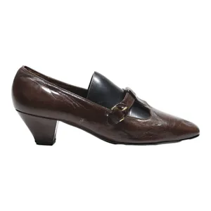 BALLY SUISSE BELLEZZA Court Heels Brown Leather Womens UK 2.5