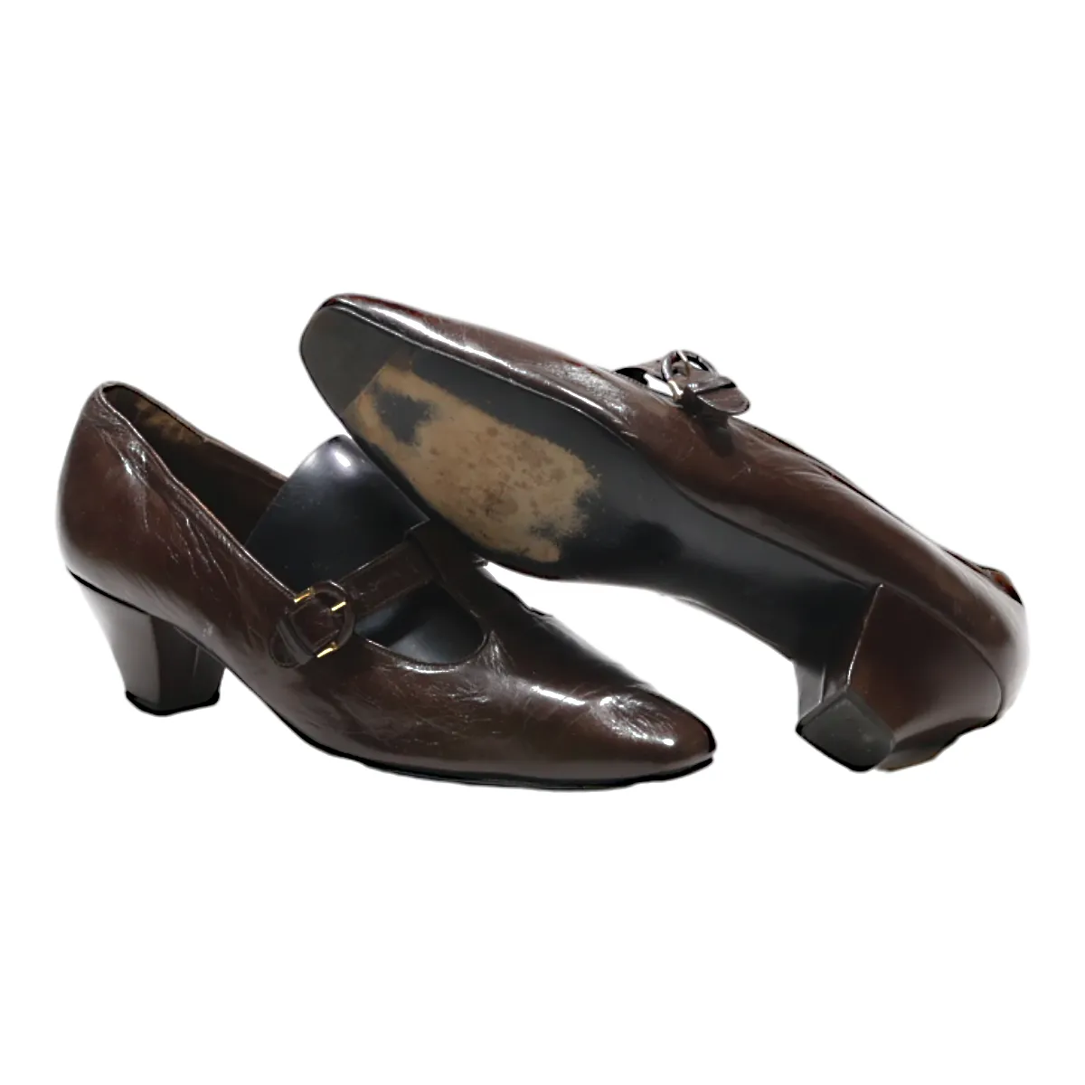 BALLY SUISSE BELLEZZA Court Heels Brown Leather Womens UK 2.5