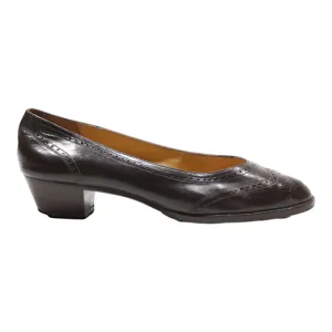 BALLY SUISSE Brogue Ballet Shoes Brown Leather Womens UK 5