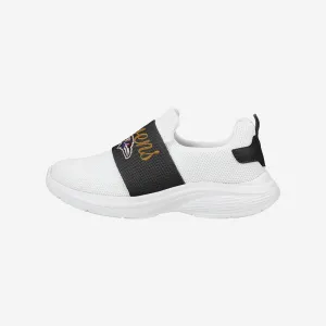 Baltimore Ravens Womens Script Wordmark White Slip On Sneakers