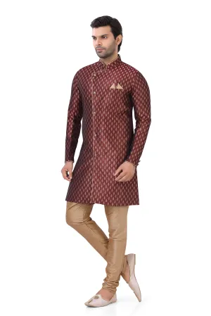 Banarasi Brocade Silk Indo western in Maroon