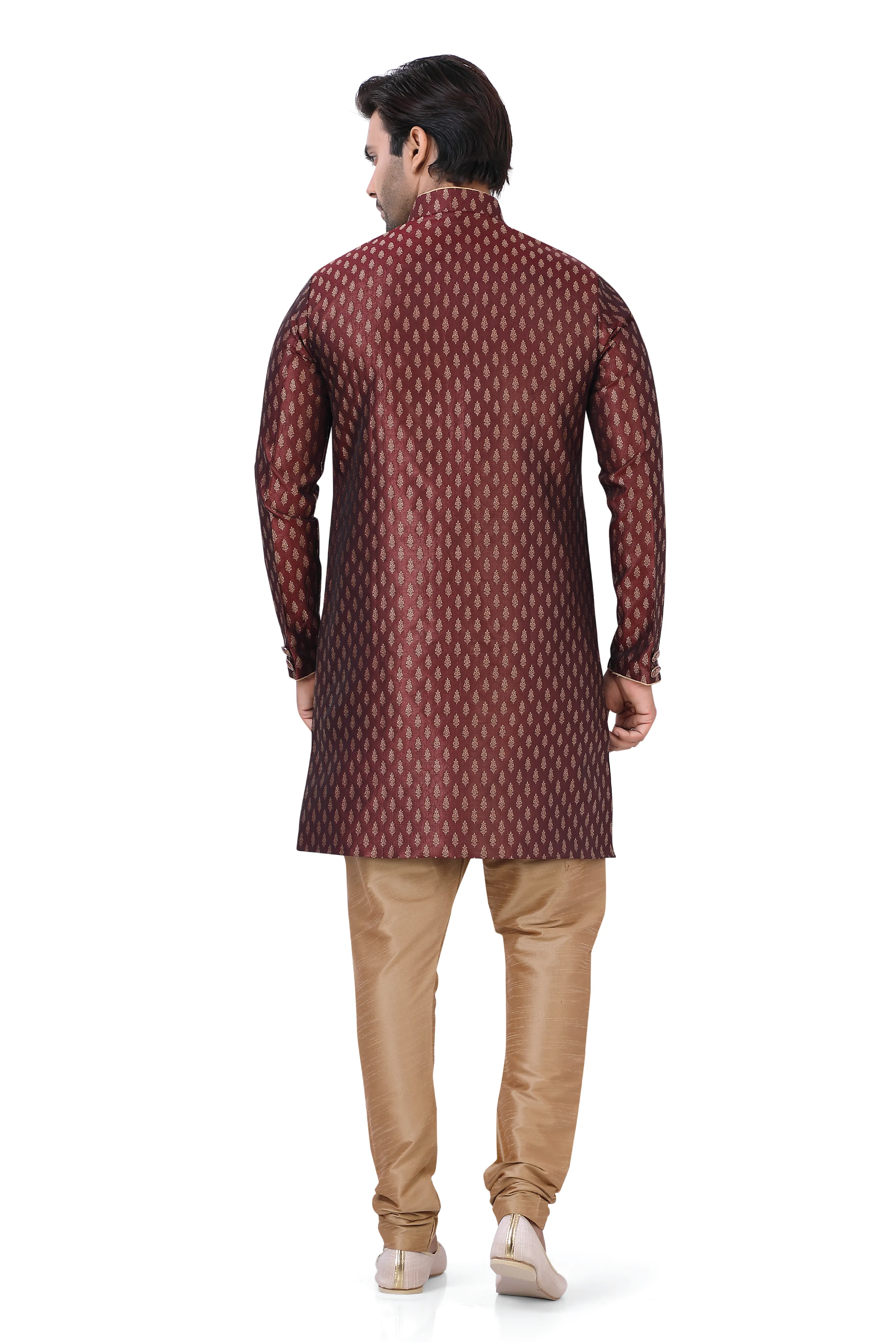 Banarasi Brocade Silk Indo western in Maroon