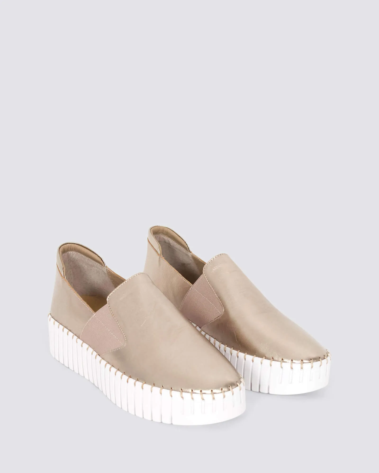 BECCA SNEAKERS CHAMPAGNE LEATHER