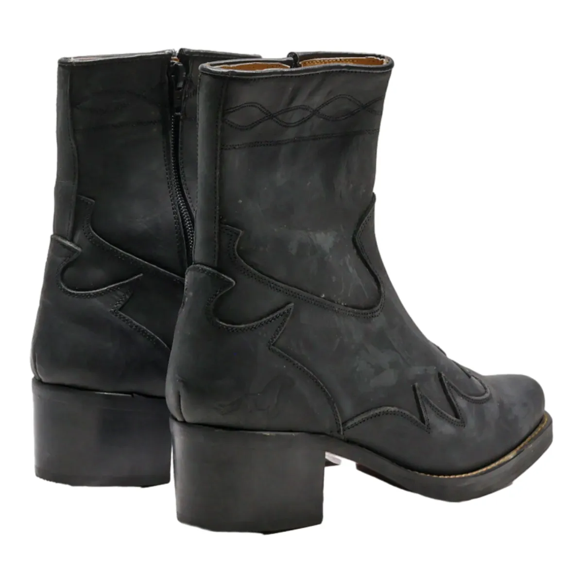 BILL MONTANA Cowboy Boots Black Leather Womens UK 6