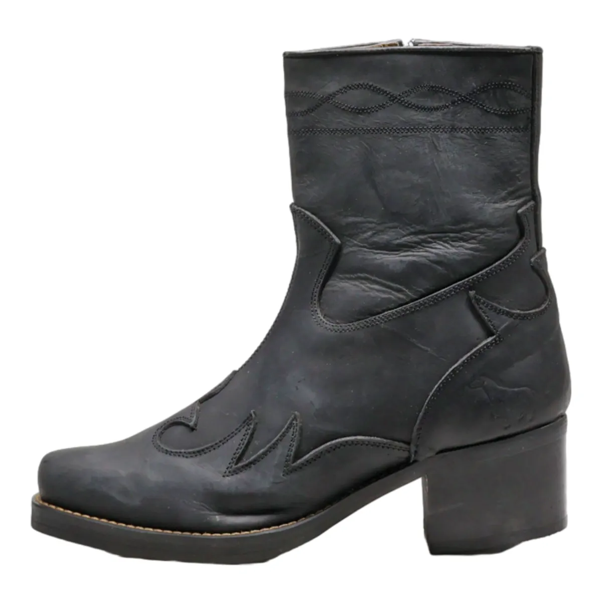 BILL MONTANA Cowboy Boots Black Leather Womens UK 6
