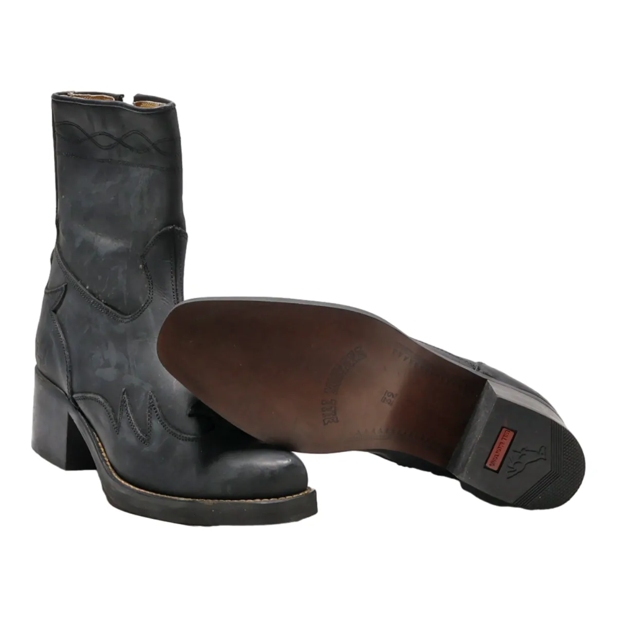 BILL MONTANA Cowboy Boots Black Leather Womens UK 6