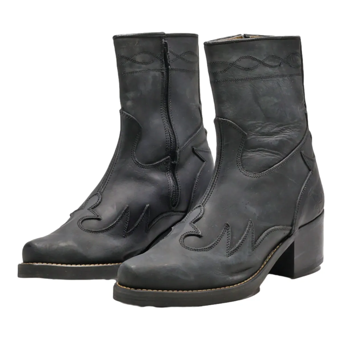 BILL MONTANA Cowboy Boots Black Leather Womens UK 6
