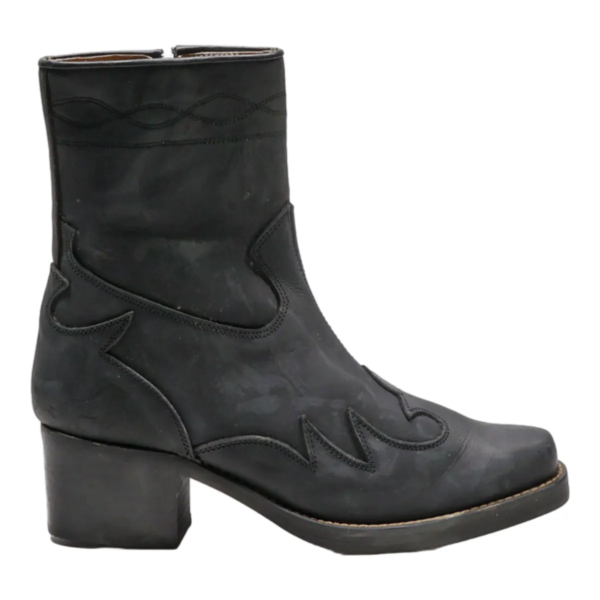 BILL MONTANA Cowboy Boots Black Leather Womens UK 6