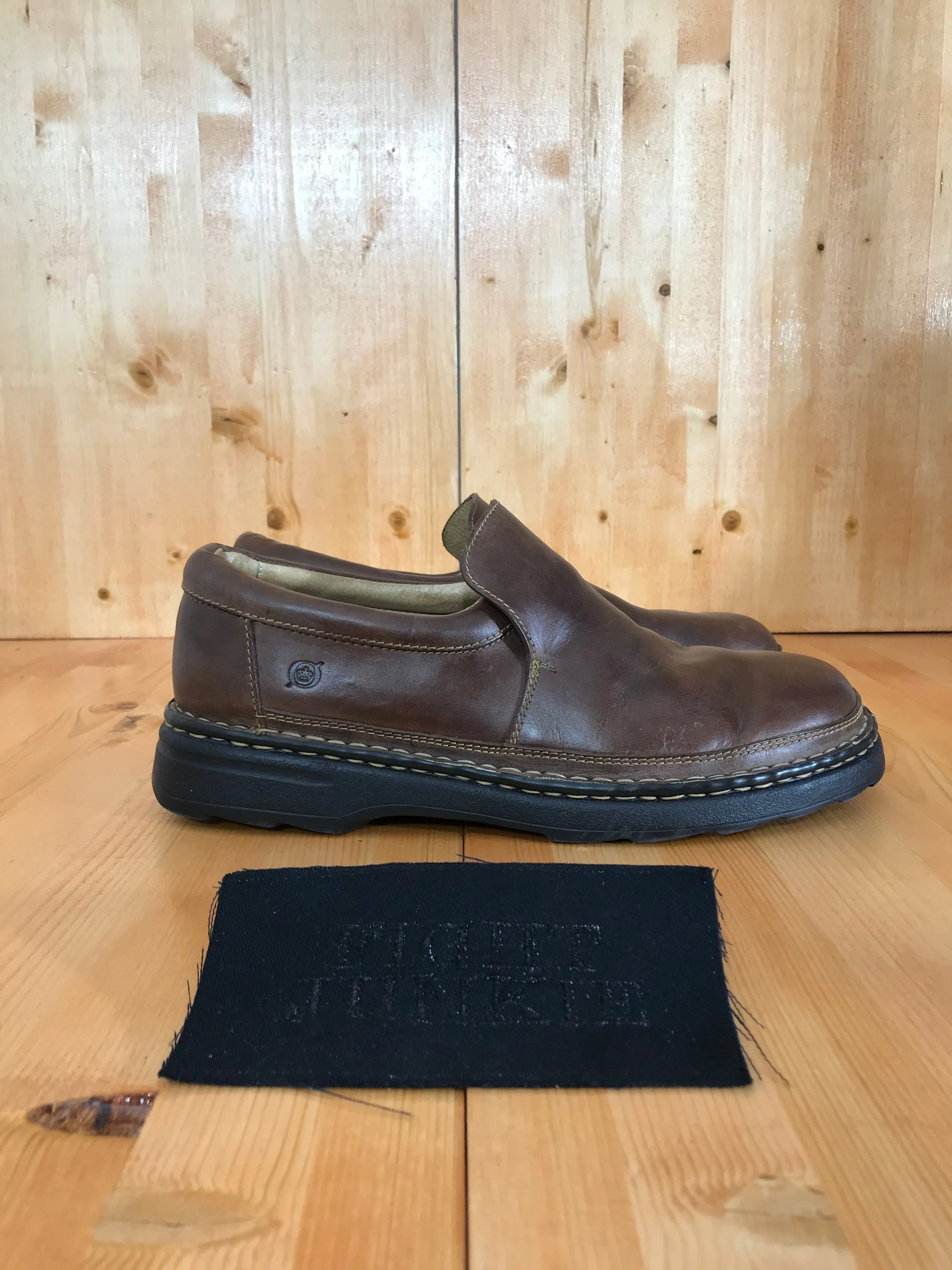 BORN Men's Size 12 Leather Slip On Loafers Dress Casual Shoes Sneakers