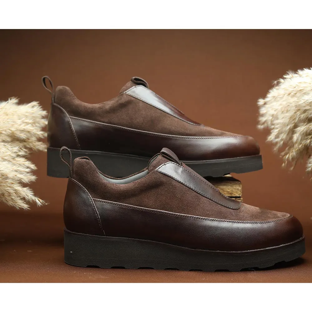 Brown Combination Extralight Slip-On Sneakers