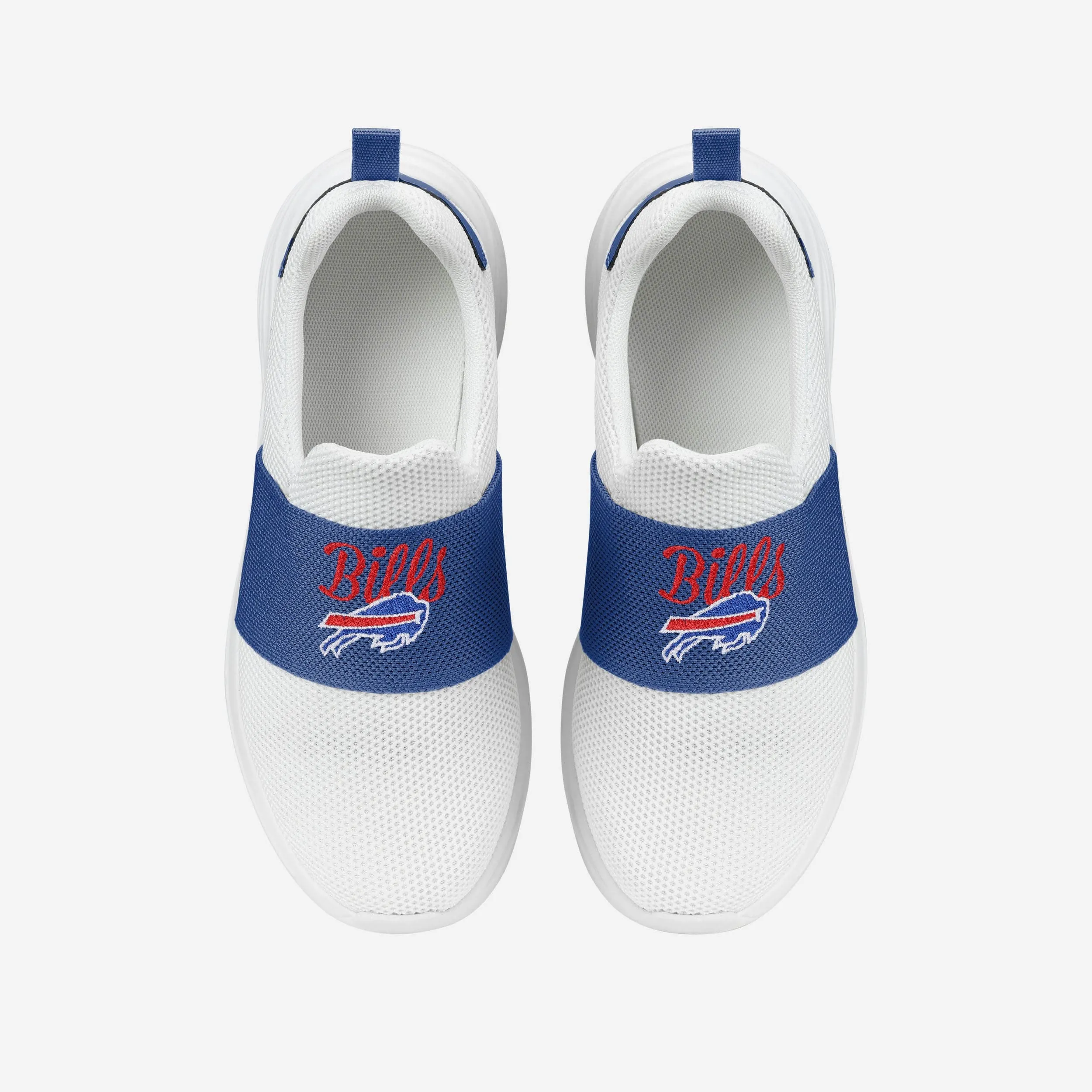 Buffalo Bills Womens Script Wordmark White Slip On Sneakers