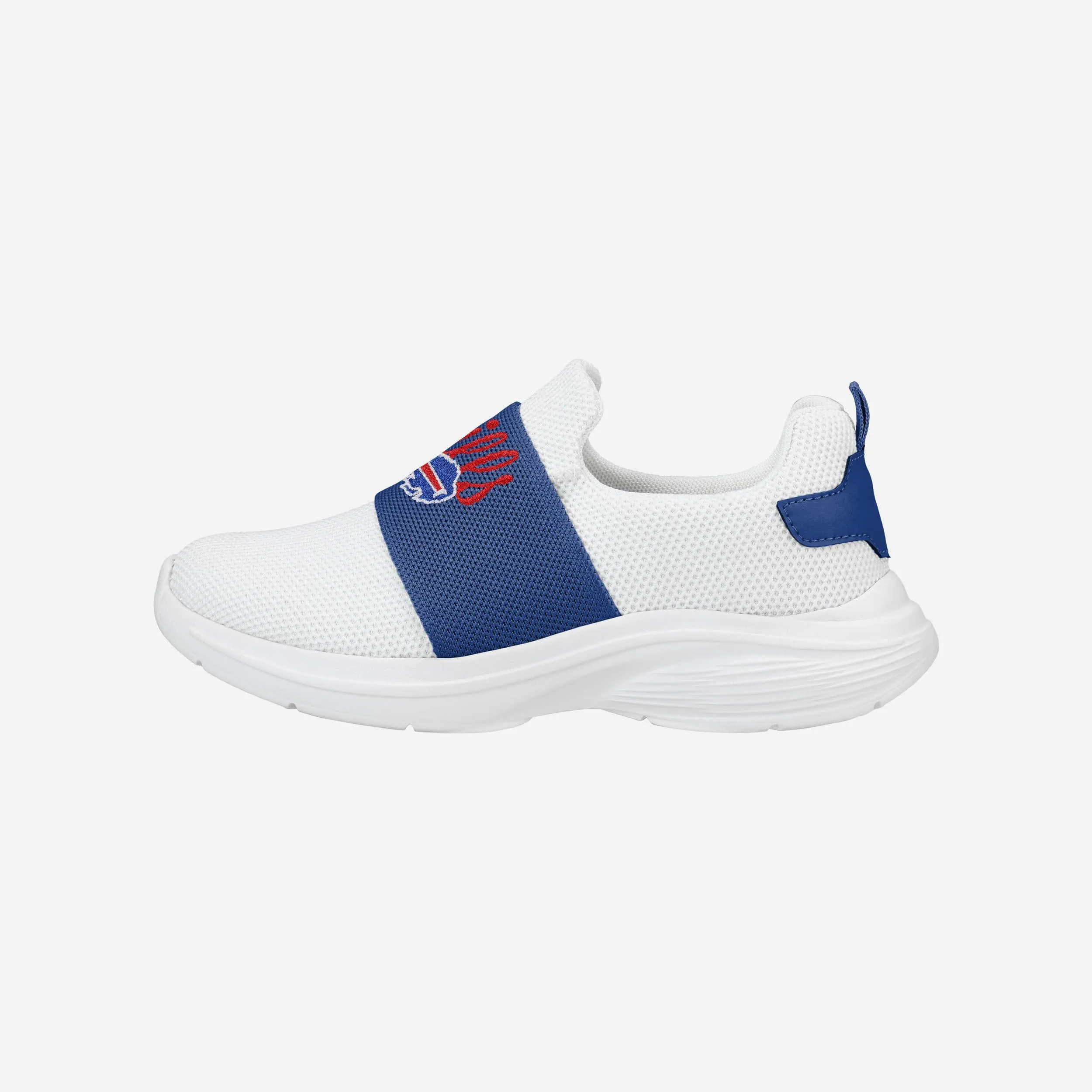 Buffalo Bills Womens Script Wordmark White Slip On Sneakers
