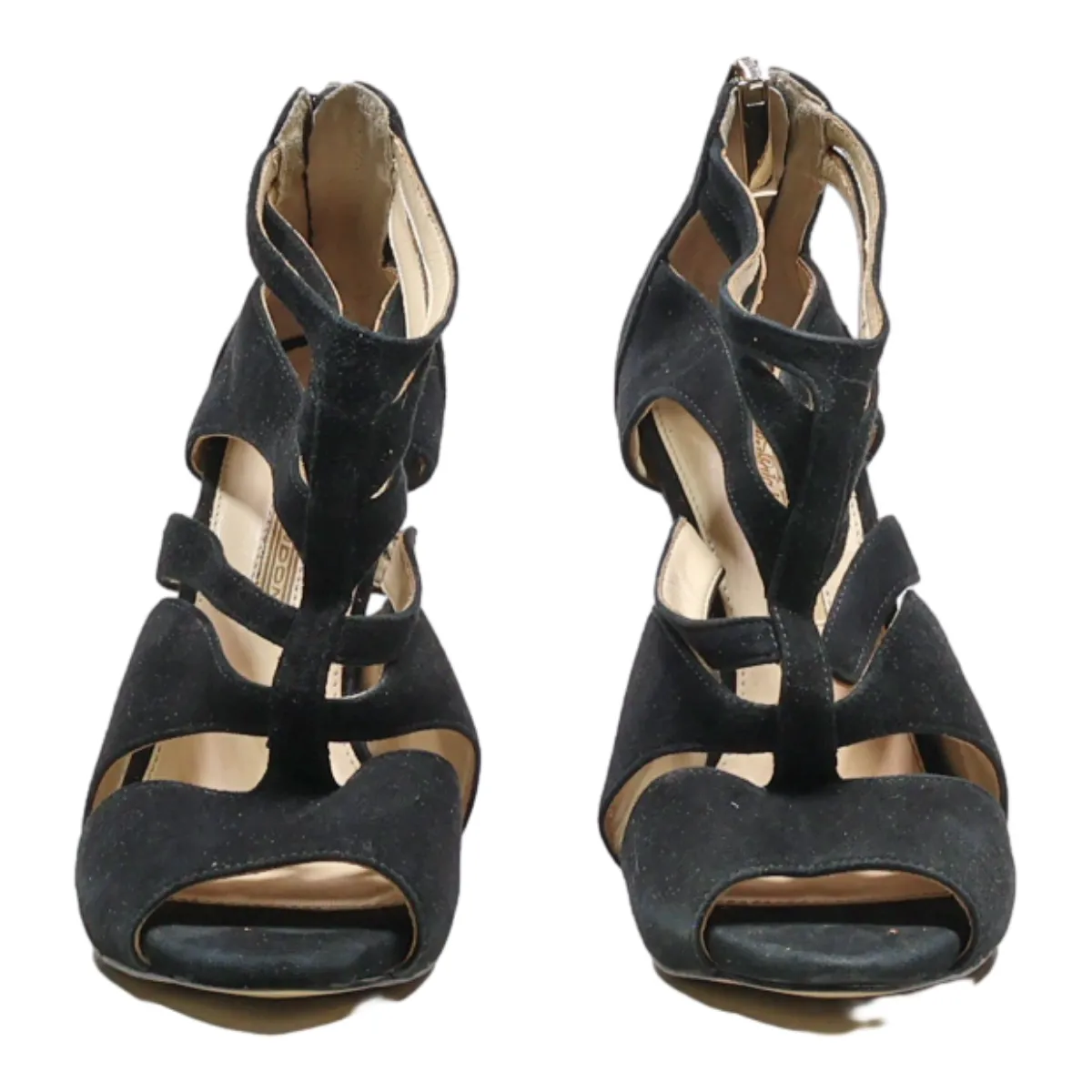 BUFFALO Strappy Heels Black Synthetic Womens UK 4