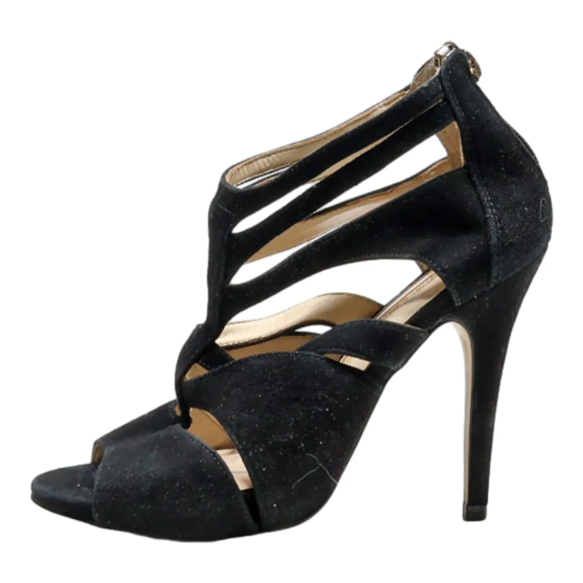 BUFFALO Strappy Heels Black Synthetic Womens UK 4