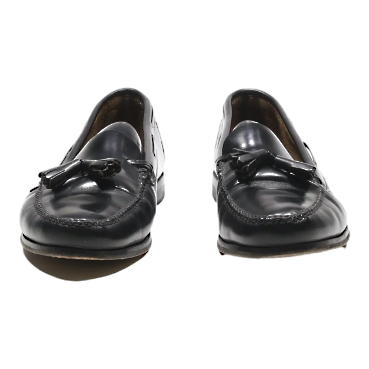 CASTELLANO Loafer Shoes Black Leather Womens UK 8