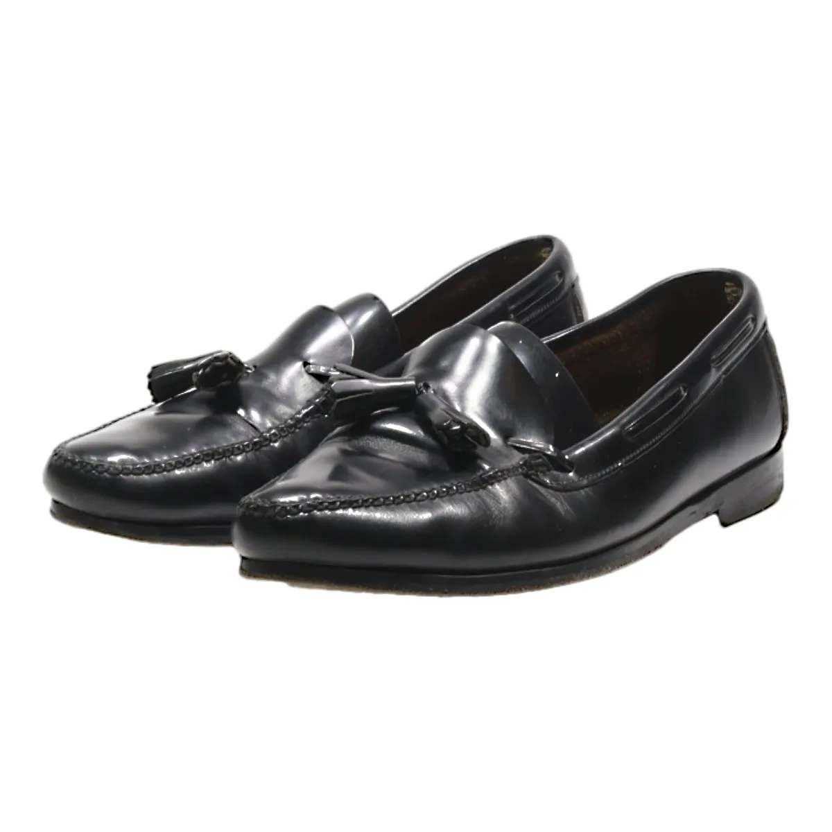 CASTELLANO Loafer Shoes Black Leather Womens UK 8