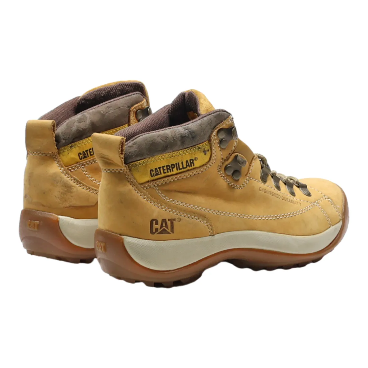 CATERPILLAR Hiking Boots Beige Synthetic Womens UK 5