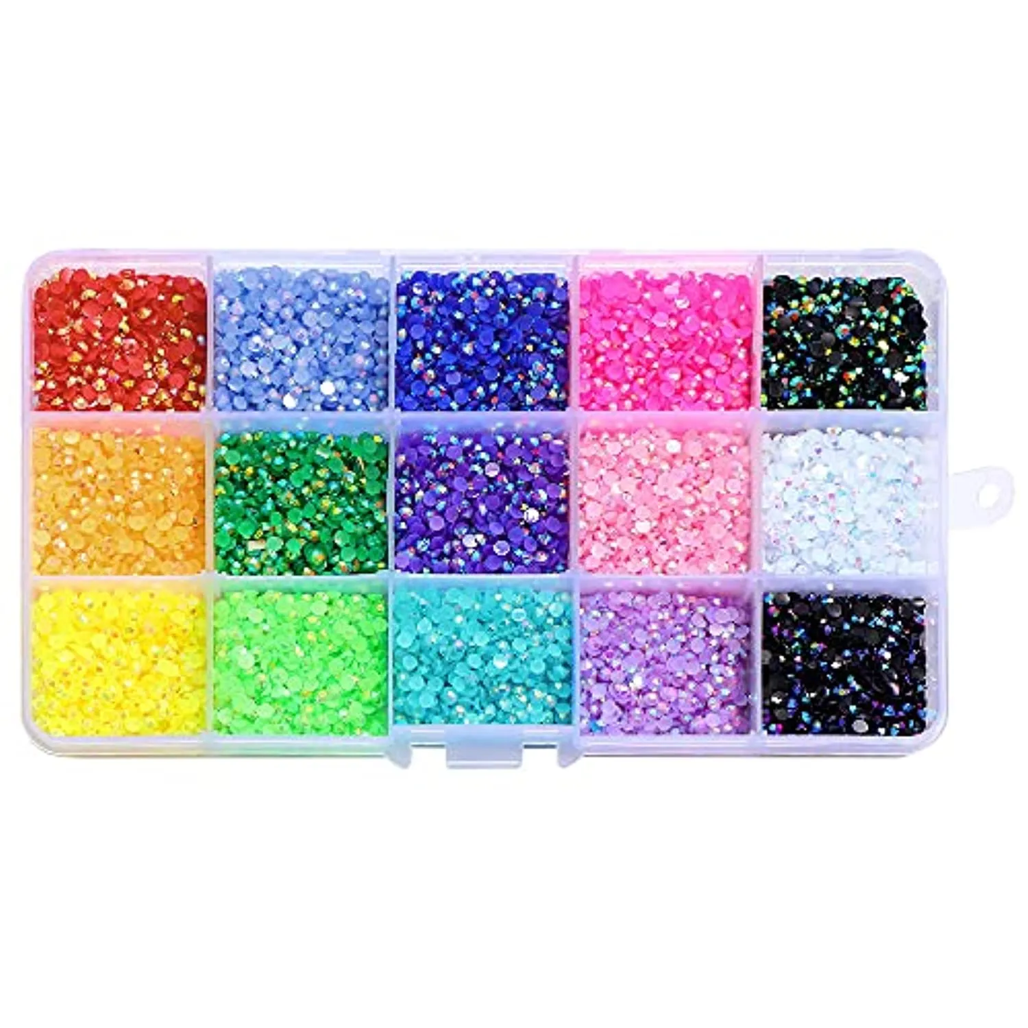 Charmor 18000pcs (3.4.5mm) 5D Nail Drill DIY Flat Bottom Kit Phone Case Accessories Jelly Drill Flatback AB Jelly Rhinestones Kit AB Rhinestones for Nail Design Charms Gem (3mm(18000PCS))