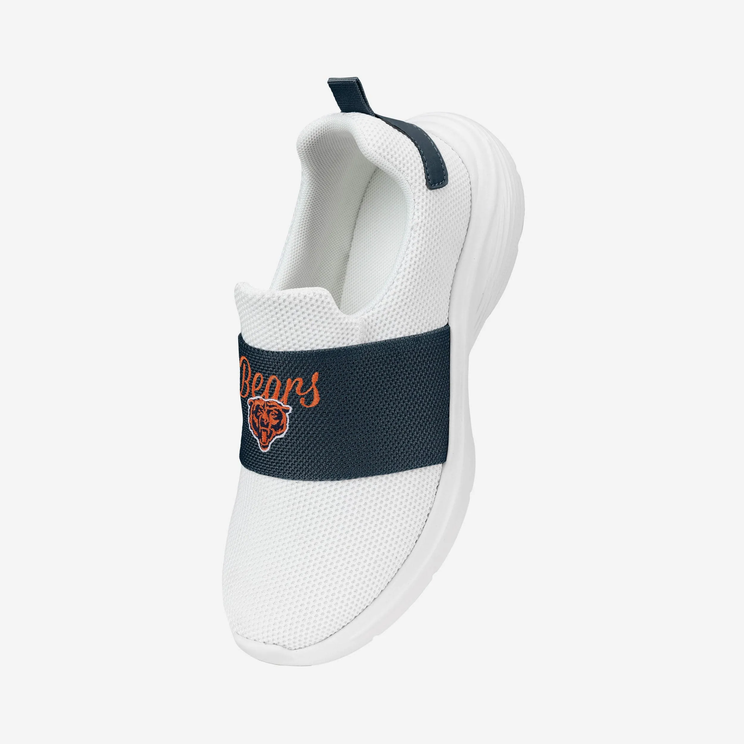 Chicago Bears Womens Script Wordmark White Slip On Sneakers
